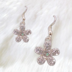 Sparkly Flower Pendant Earrings