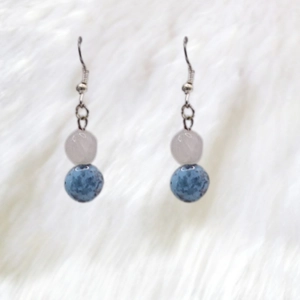 Blue Statement Dangle Earrings