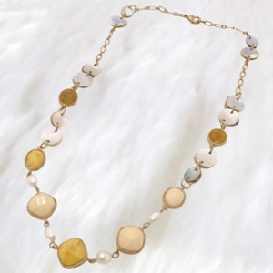 Handmade Unique Long Gold Necklace