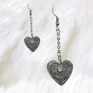Silver Love Heart Earrings