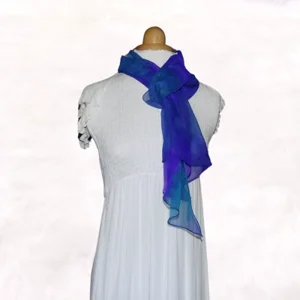 Purple & Teal Chiffon Scarf