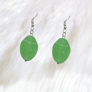 Silver Green Gem Earring