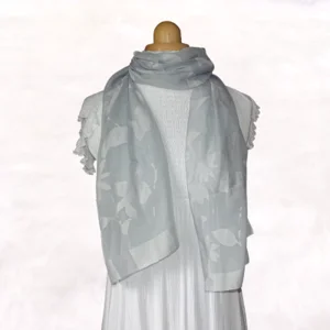 Silver & Grey Flower Scarf