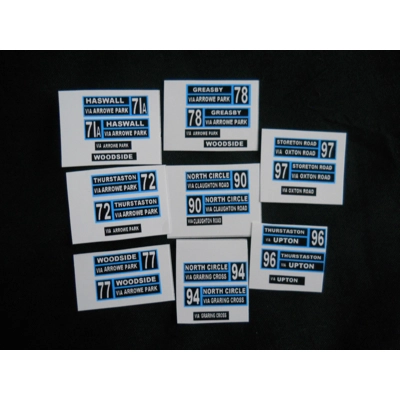 Set 3 Birkenhead Destination Blinds 1/76th