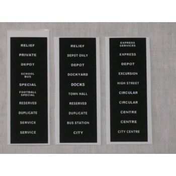 Model Bus Destination Blinds