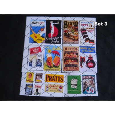Set 3 Self Adhesive Billboard Poster Adverts