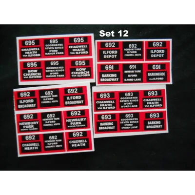 Set 12 London Trolleybus Routes