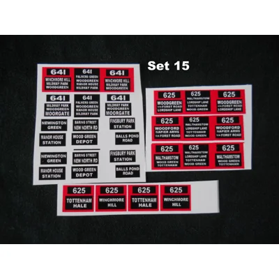 Set 15 London Trolleybus Routes