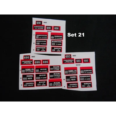 Set 21 London Trolleybus Routes