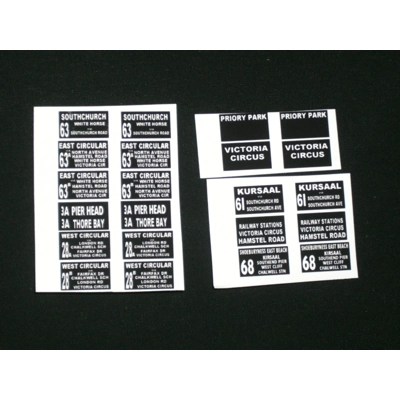 Set 1 Southend Trolleybus Destination