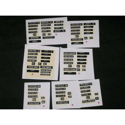 Set 4 Birmingham Destination Blinds 1.76th/00 Scale