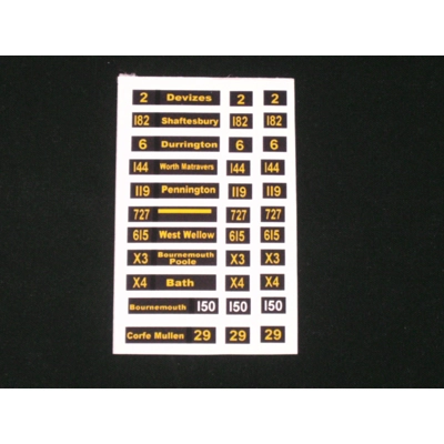 Set 1 Modern Wilts & Dorset Destination Blinds 1.76th/00 Scale