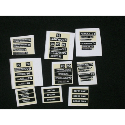 Set 6 Birmingham Destination Blinds 1,76th/00 Scale