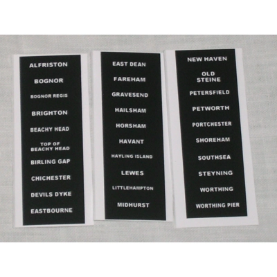 Southdown Area Model Bus Destination Blinds