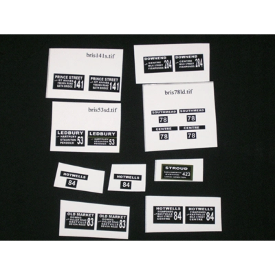 Set 3 Bristol Destination Blinds 1,76th/00 Scale