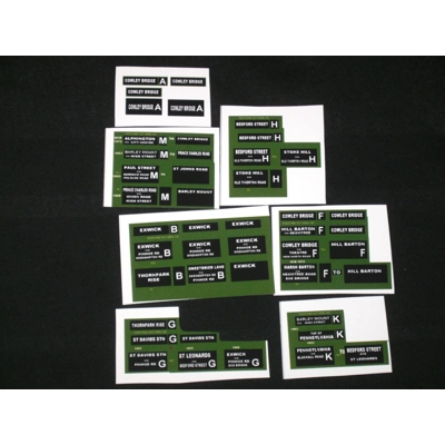 Set 1 Exeter Destination Blinds 1.76th/00 Scale