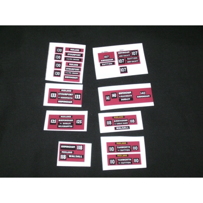 Set 1 Midland Red Destination Blinds 1.76th/00 Scale