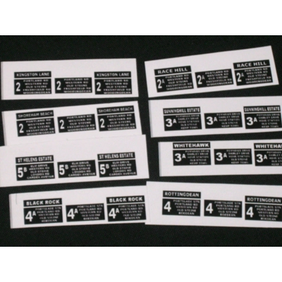 Set 4 Brighton Hove & Dis K Type Bus Destination Routes 1.76th/00 Scale
