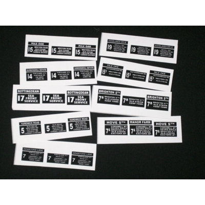 Set 2 Brighton Hove & District Destination Blinds 1.76th/00 Scale