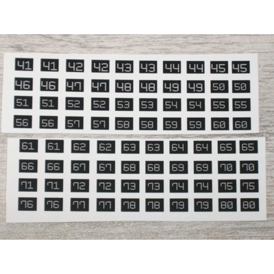 Modern Digital Route Numbers 41 To 80, 1.76th/00 Scale