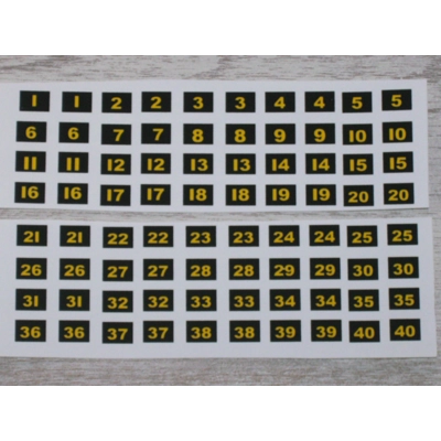 Modern Route Numbers 1 To 40, 1.76th/00 Scale
