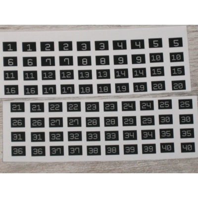 Modern Digital Route Numbers 1To 40 1.76th/00Scale