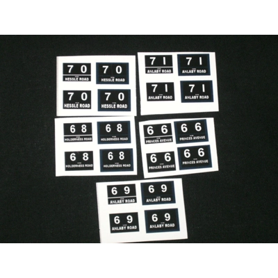 Set 2 Kingston upon Hull Trolleybus Destination Blinds 1.76th/00 Scale