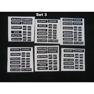 SELNEC Set 3 Destination Blinds 1/76th Scale
