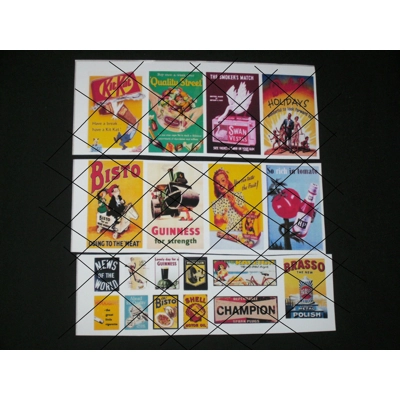 Set 1 Billboard Poster Adverts Self Adhesive