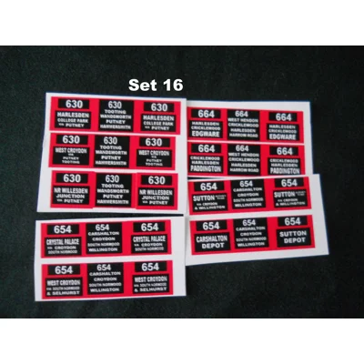 Set 16 London Trolleybus Routes