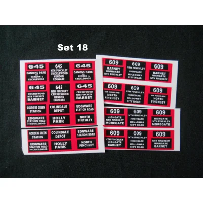 Set 18 London Trolleybus Routes
