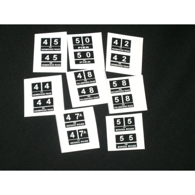 Set 5 Kingston Upon Hull Bus Destination Blinds 1.76th/00 Scale