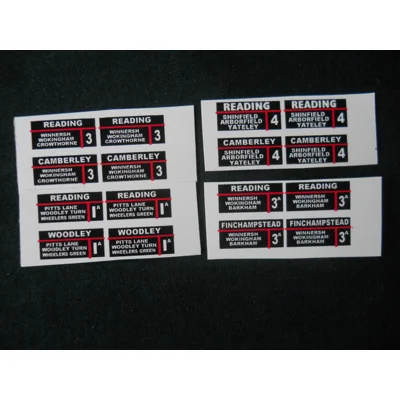 Set 1 Thames Valley Bus Destinations 1/76th Scale