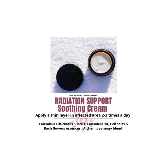 Radiation Skin Cream. Organic Soothing Cream for Radiated Skin. Holistic Support For Induced dermatitis. Breast radiation self-care