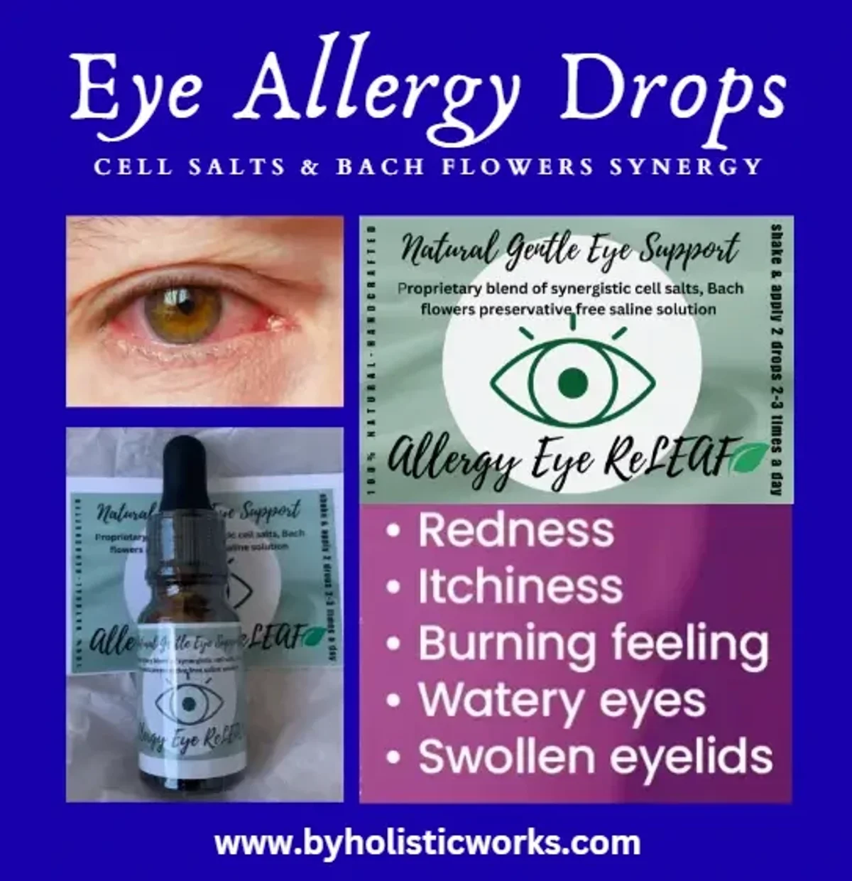 Allergy Relief Eye Drops With Cell Salts & Bach Flowers