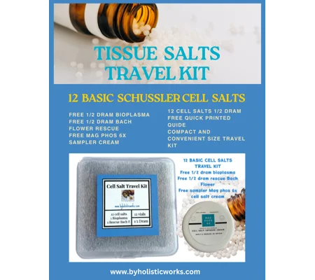 Schuessler Cell Salts Kit – 12 Tissue Salts Travel Set | Lactose-Free Globules | FREE Bioplasma, Res