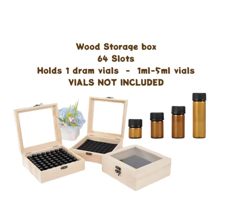Homeopathy Storage Box - Wooden Remedy box - 64 remedy