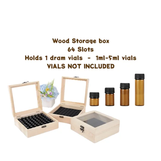 Homeopathy Storage Box - Wooden Remedy box - 64 remedy