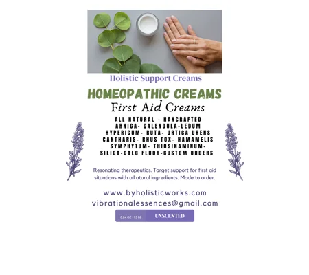 Homeopathic Cream and Gel. First Aid Creams