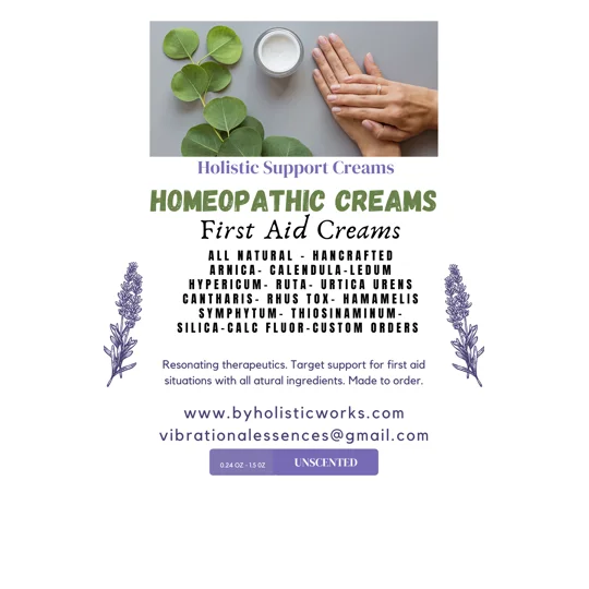 Homeopathic Cream and Gel. First Aid Creams