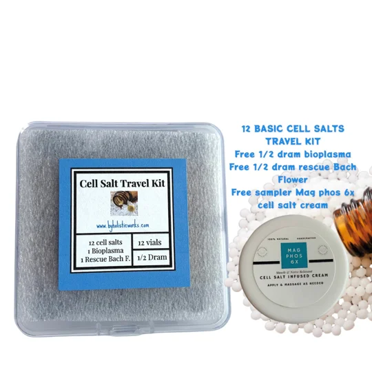 Schuessler Cell Salts Kit – 12 Tissue Salts Travel Set | Lactose-Free Globules | FREE Bioplasma, Res