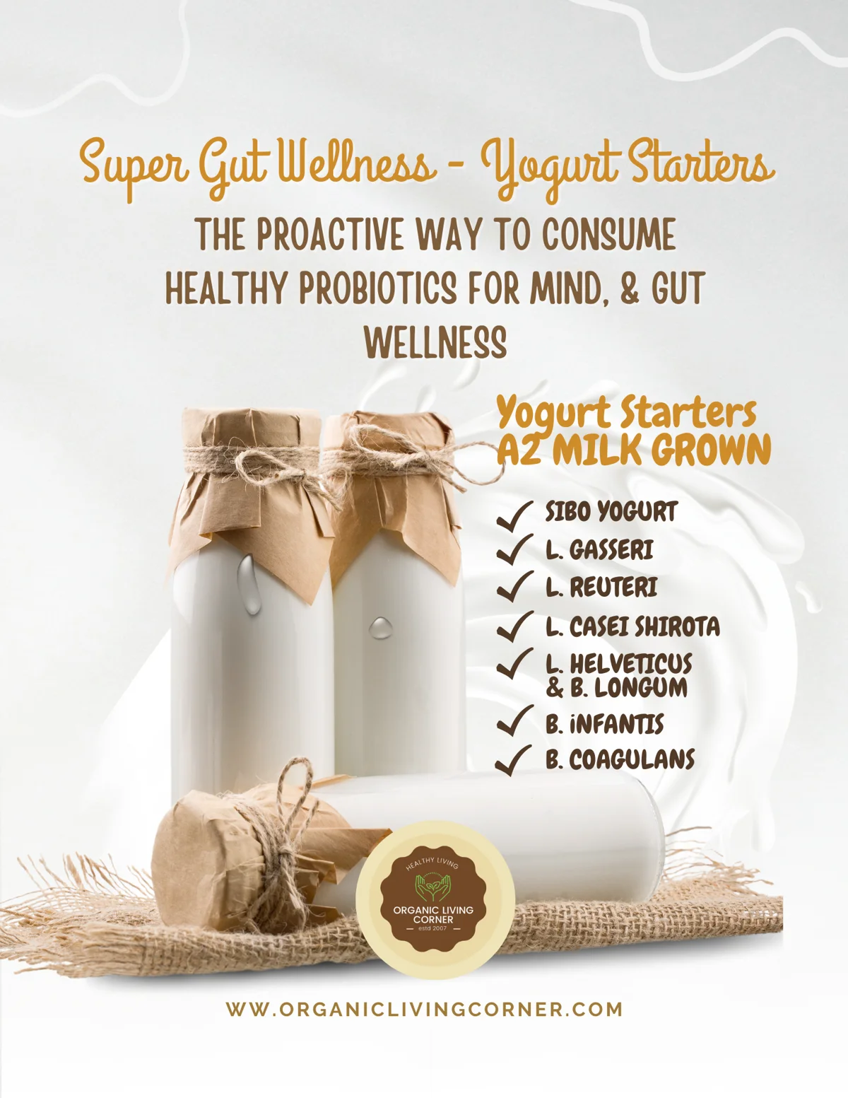 Super Gut DIY Probiotic Cultures In A2 Milk