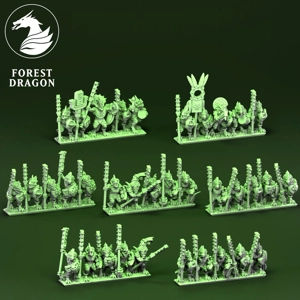 Palace Guard Unit - Lizards - 10mm - Forest Dragon