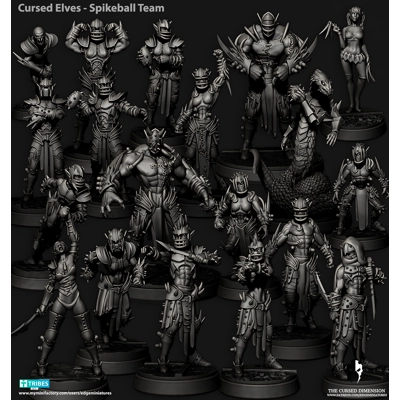 Cursed Elves Bloodbowl Team - Edge Miniatures - 28mm Cursed Elves Bloodbowl Team - Edge Miniatures - 28mm