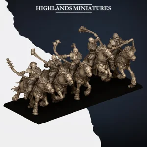 Norse Mounted 5 man Cavalry Unit with 2-handed weapons - 25mm to 32mm