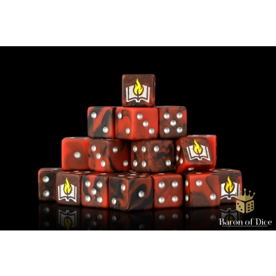 Scorched Book 16mm dice