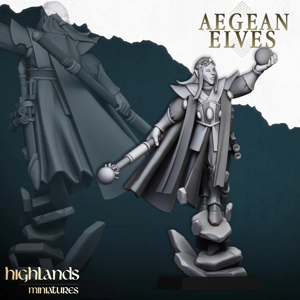 Aegean Elf Mage 1 - 25mm to 32mm - Highland miniatures