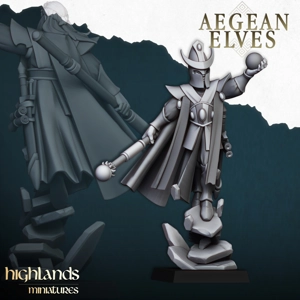 Aegean Elf Mage 2 - 25mm to 32mm - Highland miniatures