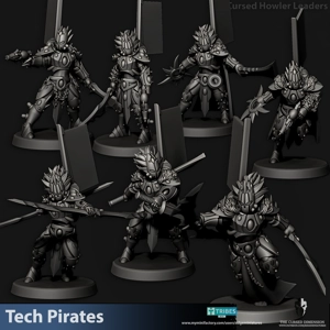 Tech Pirates Cursed Howlers Heros 28mm - Edge Miniatures