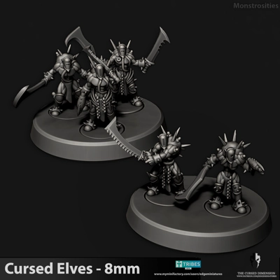 Cursed Elves - Monstrosities 8mm Cursed Elves - Monstrosities 8mm